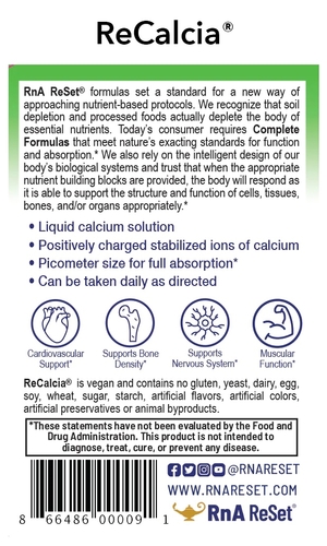 ReCalcia - Roztwór wapnia | Piko-jonowe calcium w płynie od Dr. Dean - 240ml